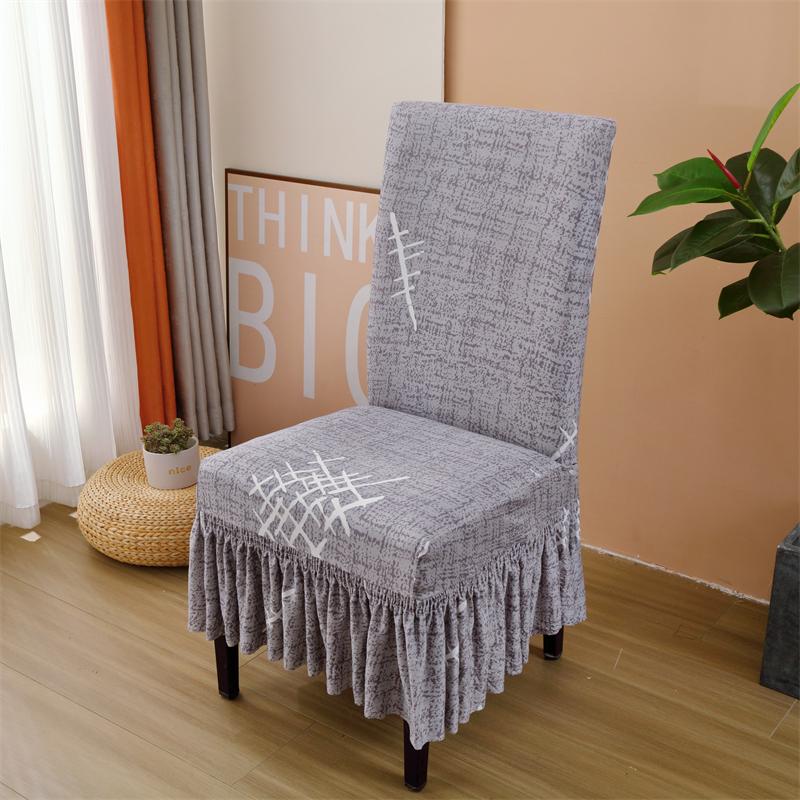 Dining Chair Slipcover Stretch Chair Covers for Dining Room Washable Kitchen Chair Cover with Skirt for Home Party 1pc