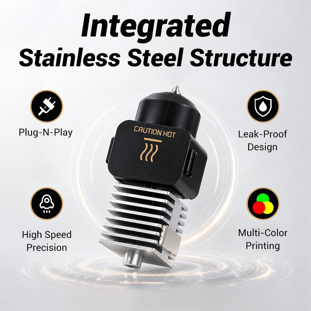 Hotend Kit for Bambu Lab A2L A1 A1 Mini, Stainless Steel Integrated High-Precision A1 Nozzle Same as Original Quality Assurance