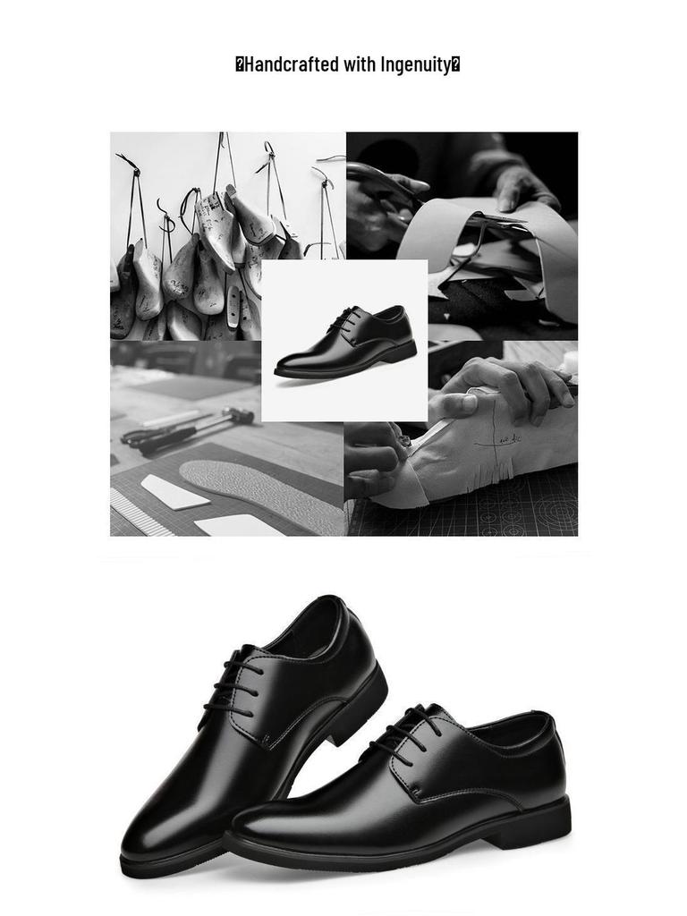 Мужская водонепроницаемая кожаная деловая повседневная обувь 2025 - Британский стиль, мягкая подошва