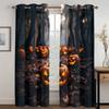 Ужасные тыквенные фонарики, эксклюзивные рождественские шторы для гостиной, спальни, декора кухни, балкона, 2 панели, жуткая атмосфера