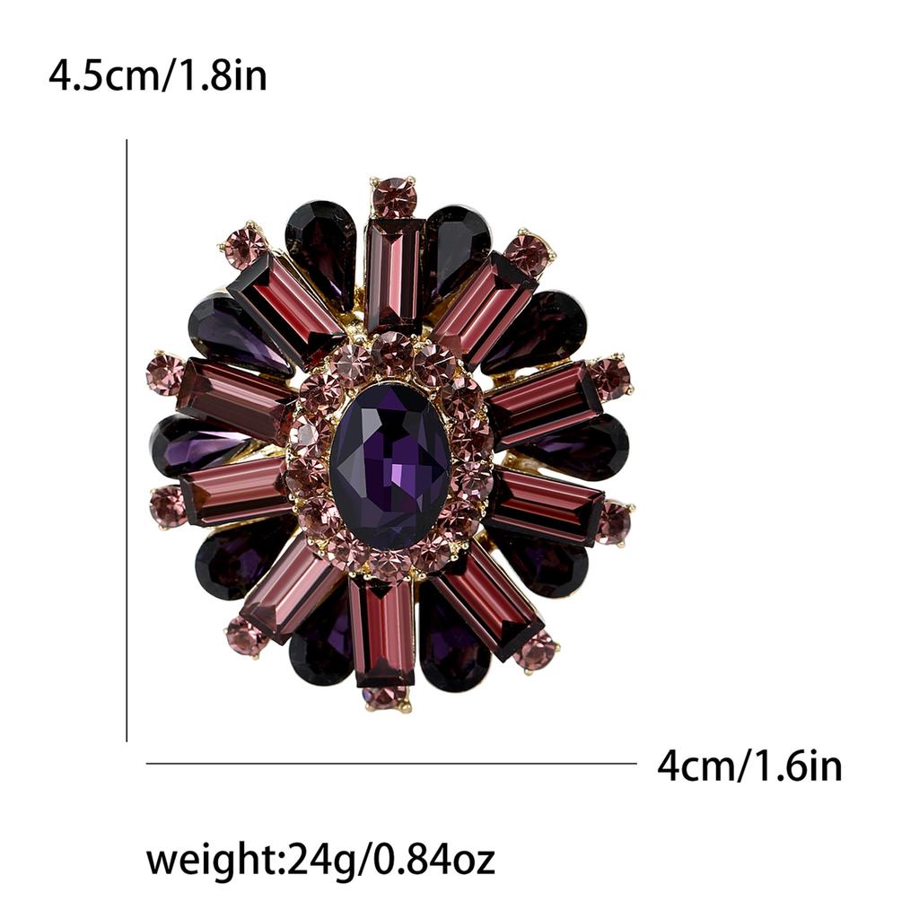 Стильная винтажная брошь в виде цветка из кристаллов, роскошная простая брошь для женского костюма и платья