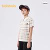 Balabala Boys' Summer Striped Knit Polo Shirt