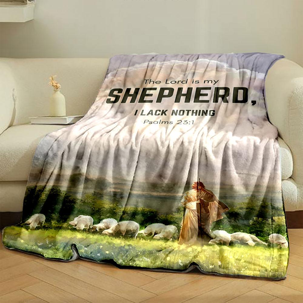 The Lord is my Shepherd Psalm 23:1 Religious Blanket Printed Blanket for Living Room Bed Couch lunch break Blanket for Friend's festival Gift