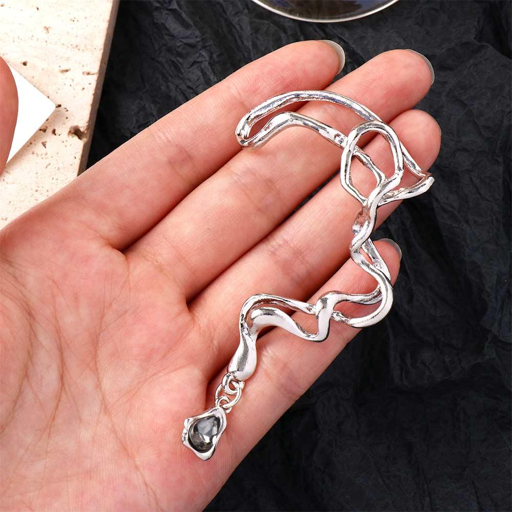 Geometric Vintage Y2K Irregular Earrings Snake Ear Hook Women Clip  Earrings Korean style Jewelry