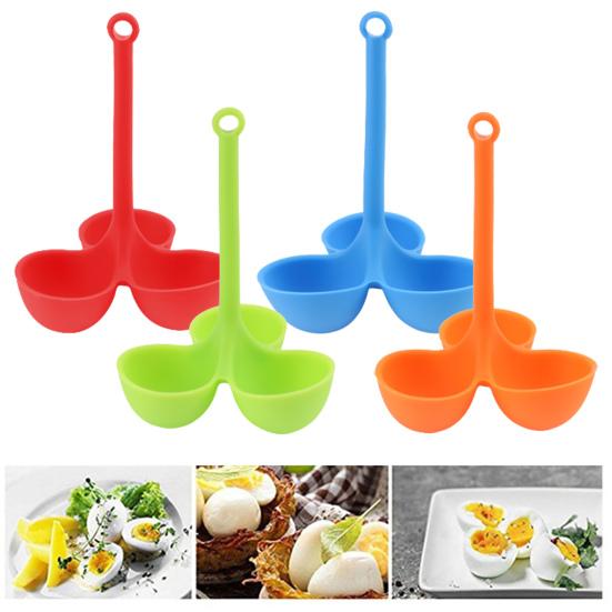 Egg Poacher Food-Grade 3 Holes Temperature Resistance Silicone Egg Cooker Egg Holder Cup Cooking Accessories