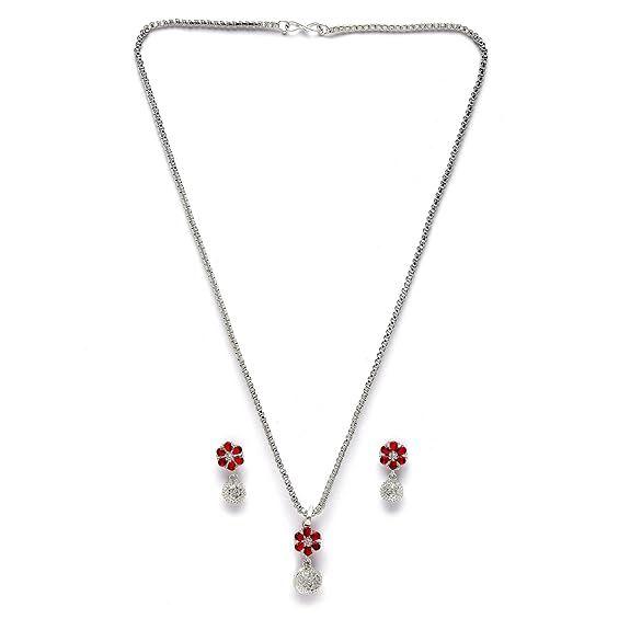 Милый кулон в цветочной форме с родиевым покрытием, зеленый тонированный зеленый кубический цирконий с серьгами, комплект украшений для девочек и женщин