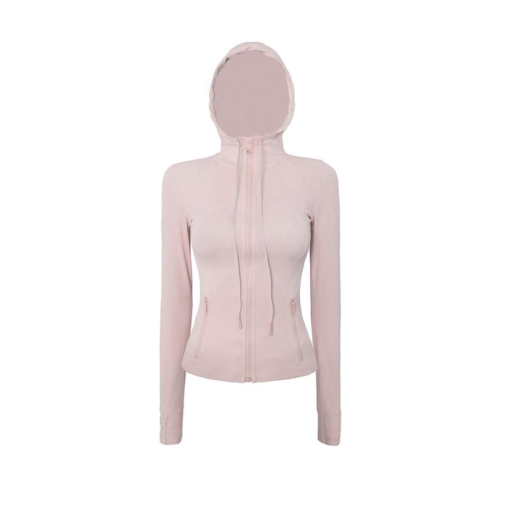 Женский высокоэластичный костюм для йоги с капюшоном: Весенне-осенний топ для бега и профессиональная спортивная куртка