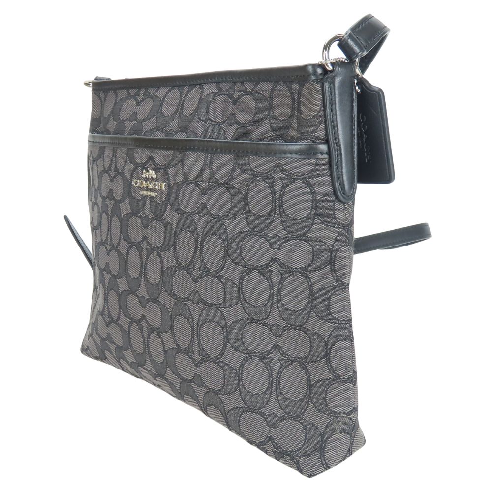 Подержанная сумка через плечо COACH F29960 Канва с логотипом/кожа серая черная повседневная