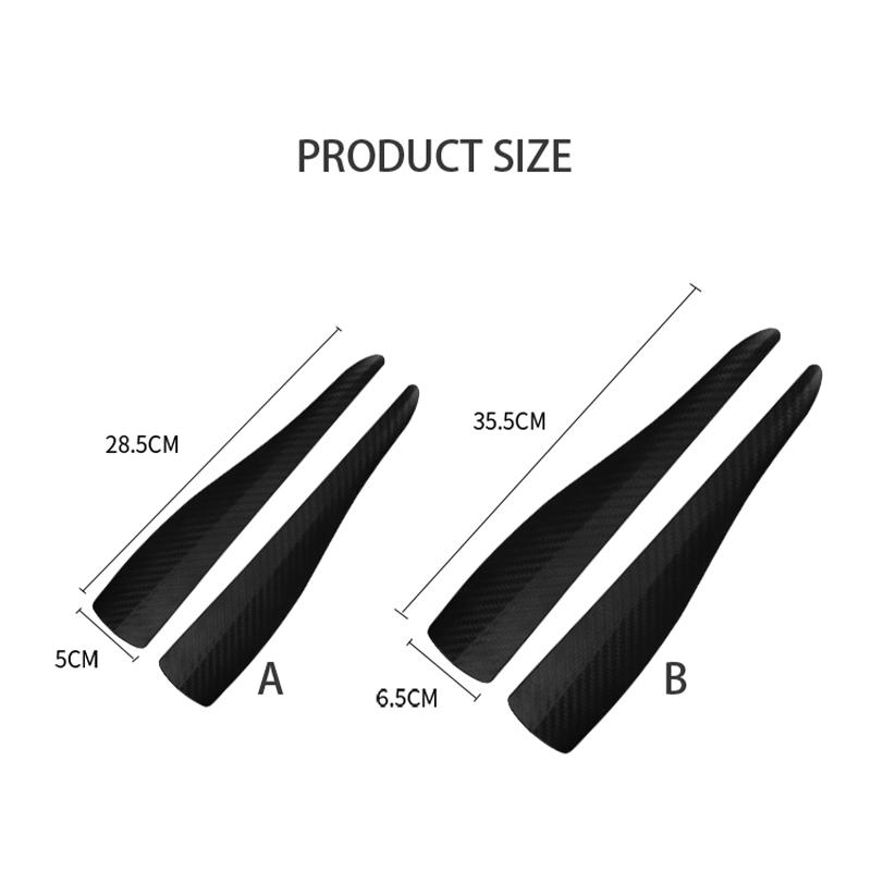 2 шт., защитная полоса для переднего и заднего бампера автомобиля, резиновая наклейка от царапин, черно-белая карбоновая универсальная клейкая лента для губ