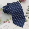 Handmade Men's 8cm Black Grey Striped Jacquard Silk Tie