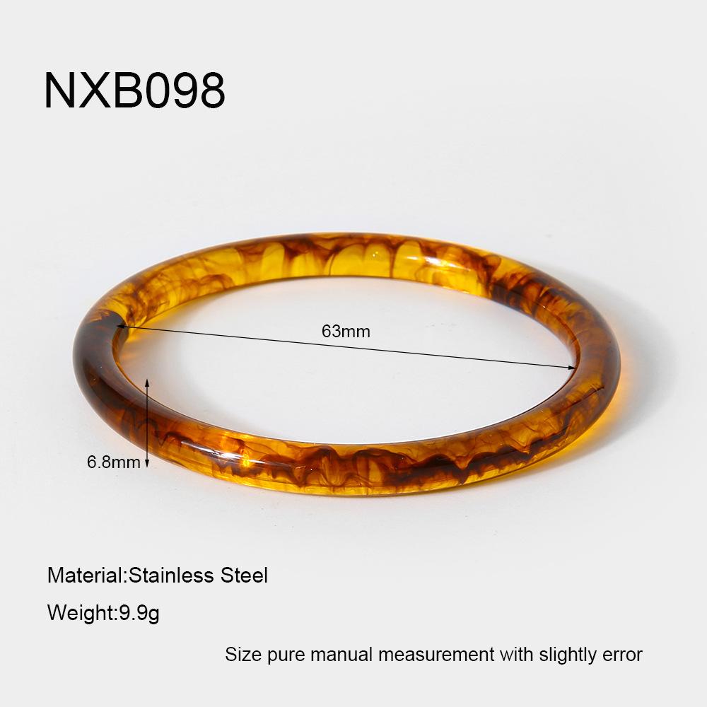 Best-selling vintage versatile gradient multicolor resin bracelet, high-end layered bracelet for women