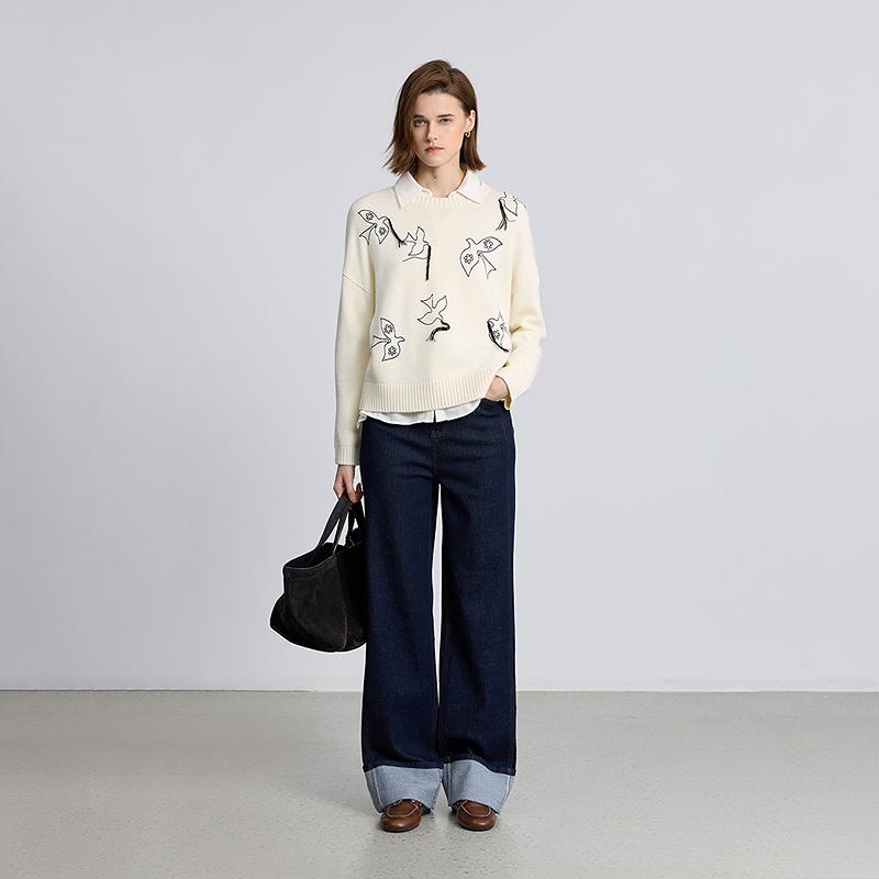 LILY Lucky Dove Tassel Knitted Sweater