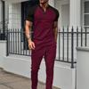Summer Men's Casual Round Neck Short Sleeved Pants Set