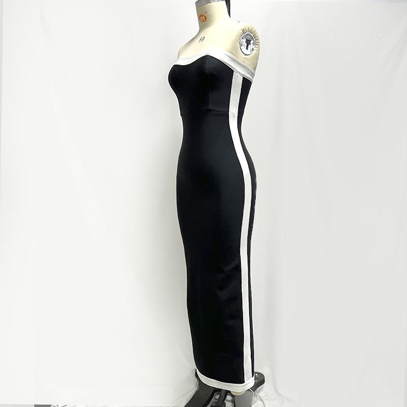 Элегантное вечернее платье-бандо в европейском и американском стиле