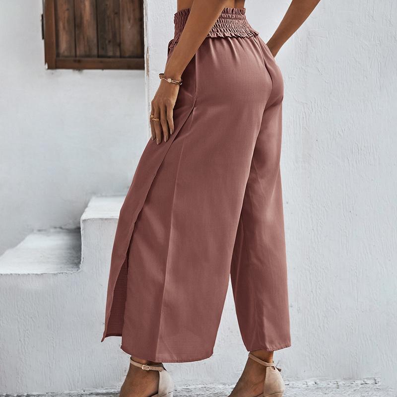 Летние женские атласные шифоновые широкие капри с высокой талией в стиле Харадзюку, мешковатые прямые брюки, женские брюки