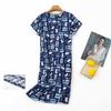 Plus Size Summer Women Nightdress Short Sleeve Cute Cartoon Sleepwear Sweet O Neck Nightgowns Pyjamas Lady's Cotton Sleepdress