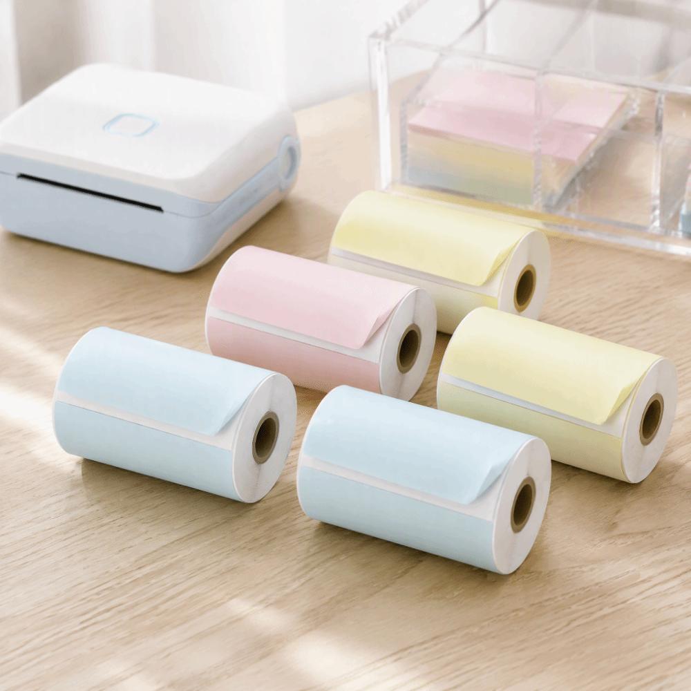 6pcs 77 x 30mm Thermal Sticker Paper 3.6m Per Roll Self-Adhesive Labels For Mini Pocket Printer