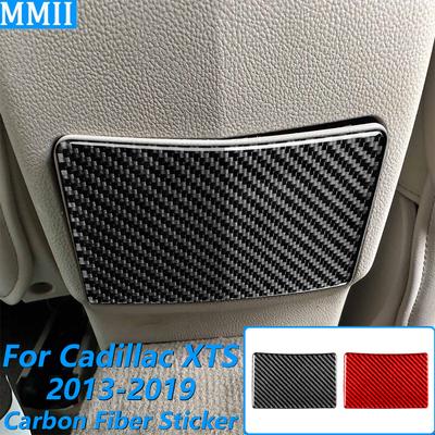 For Cadillac XTS 2013- Carbon Fiber Central Armrest Box Rear Storage Panel Decoration Cover Car Accessories Interior Sticker