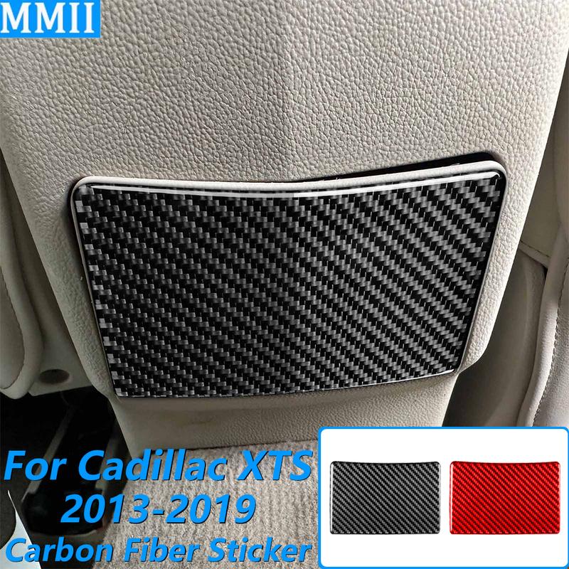 For Cadillac XTS 2013- Carbon Fiber Central Armrest Box Rear Storage Panel Decoration Cover Car Accessories Interior Sticker