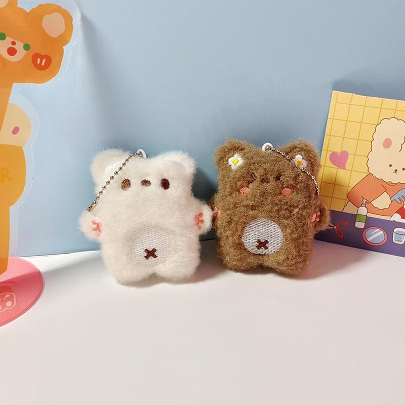 Брелок-подвеска в виде мультяшного медведя, пищащая милая плюшевая кукла, игрушка кавайная, мягкая сумка, подвески, украшения для пары друзей, подарок