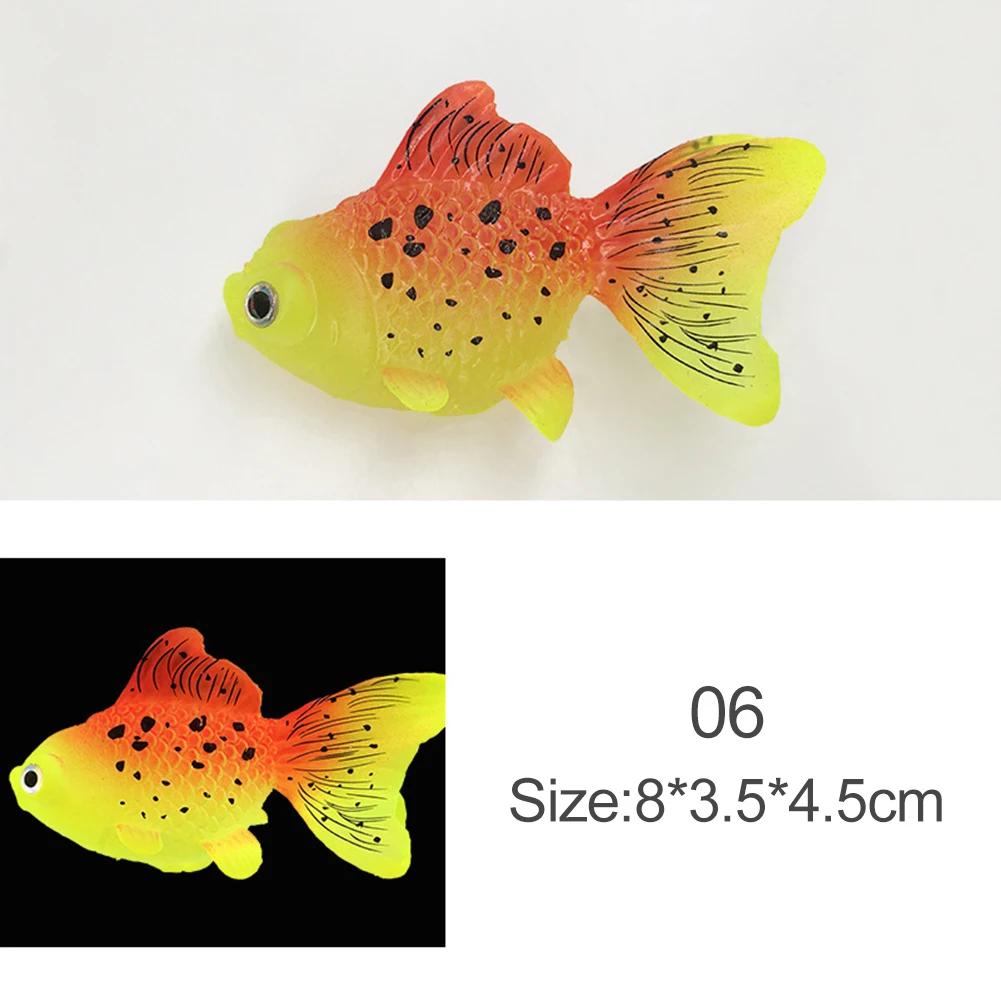 Светящиеся в темноте искусственные аквариумные рыбки, реалистичные движущиеся плавающие красочные золотые рыбки, искусственное украшение рыбки для аквариума