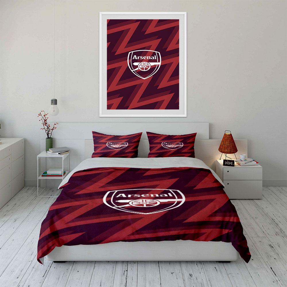 Red zigzag with Arsenal. Bedding sets Duvet cover sets Duvet covers Pillowcases(1 * Duvet Cover 2 * Pillowcases without duvet insert)