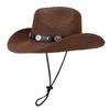 Ковбойская соломенная шляпа с козырьком от солнца для мужчин и женщин, походная солнцезащитная шляпа