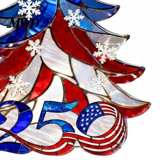 Decorative Window Entrance Pendant 250 Anniversary USA Christmas Ornament, America Years Patriotic Tree Party Gift Decoration, 1776-2026 2D