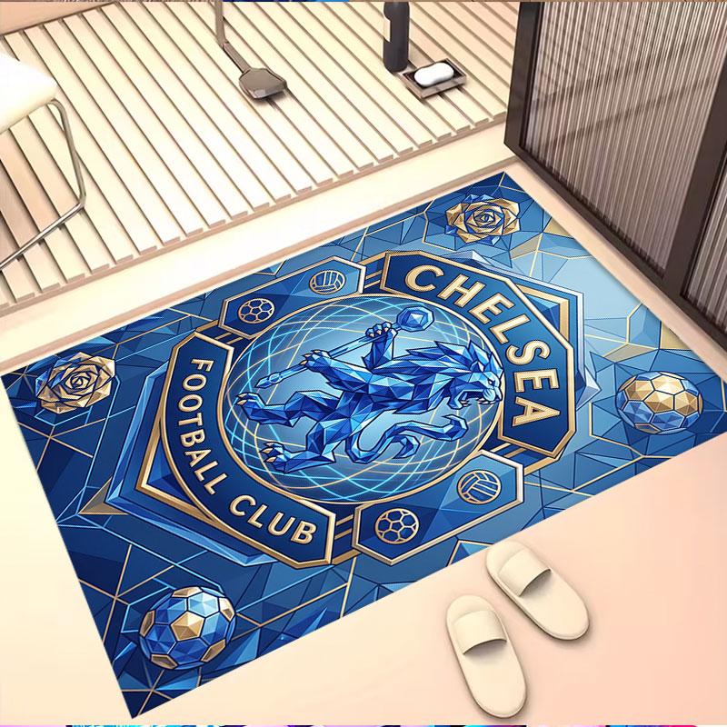 Chelsea FC Print Rug, Washable Floor Carpet, For Entryway Dorm Laundry Room Office Study, Home Decor Birthday Christmas Gift