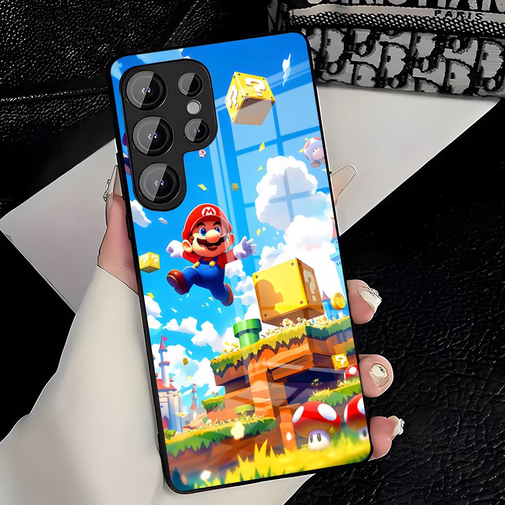 Game Super Mario Phone Case For Samsung S26 S25 Plus S20 S20 Plus S22 Ultra S23 FE S21 Plus S21 Ultra Glass Cover