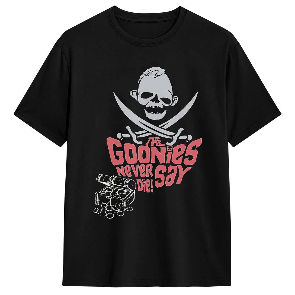 The Goonies Logo and Characters T-Shirts Men Women Vintage 100% Cotton Tees Crew Neck Short Sleeve T Shirt Big Size Tops