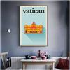 Vatican Budapest Hungary Travel Canvas Paintings Vintage Wall Kraft Posters Coated Wall Stickers Home Decor Pictures Gift