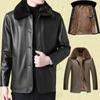 Faux Leather Coat Men Fur Jacket Bomber Fashion Casual Windbreaker Autumn Winter Outwear Lepel Collar Military Coats