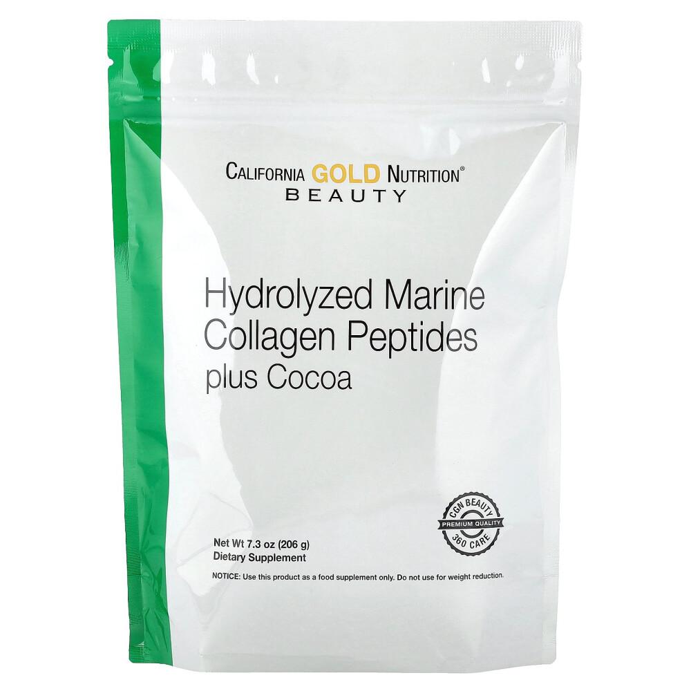 SoulMeve Hydrolyzed Marine Collagen Peptides with Cocoa, 206g (7.3 oz)