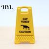 Doll House Floor Signs 5Pcs Mini Caution Wet Sign Single-side Realistic Miniature Dog Cat Vomit Tiny Danger Small Warning Desk Toy Dollhouse