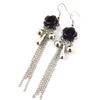 [K1382] - Silver Black 'Scarlett' Designer Earrings