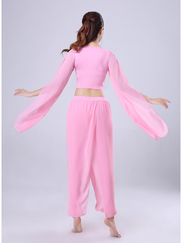 Женский шифоновый кроп-топ с юбкой-пачкой для танцев и практики йоги