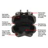 2E2300 Double Convolute Airbags for Truck/Bus/Trailer Heavy-Duty Pneumatic Suspension 113-137mm Adjustable 1/2-14NPT&3/8-16UNC
