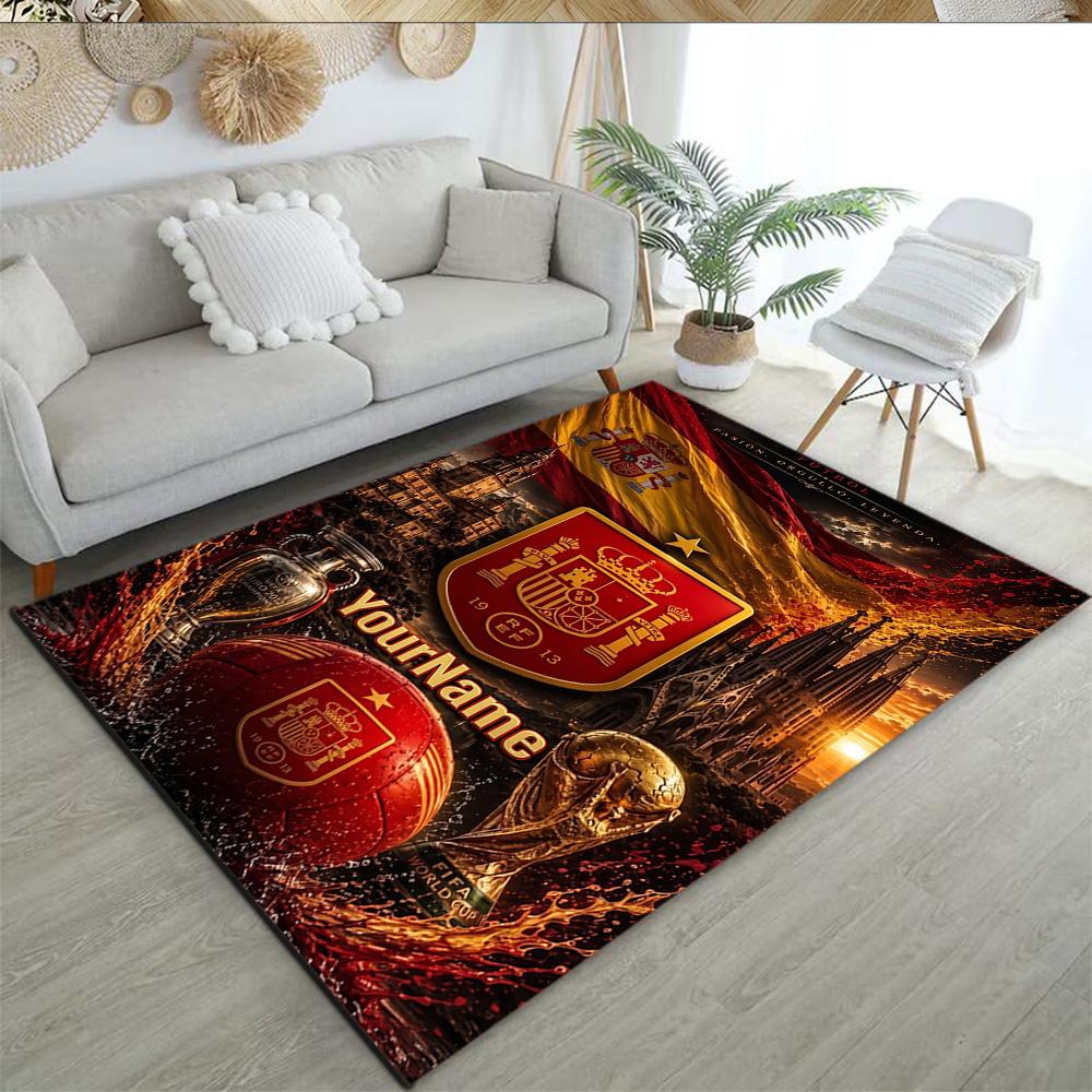 Atletico Madrid Personalized Text Carpet Design for Foyer Entryway Living Rooms Game Room Anti-slip Rug Decorate Offices Wedding Party Gift