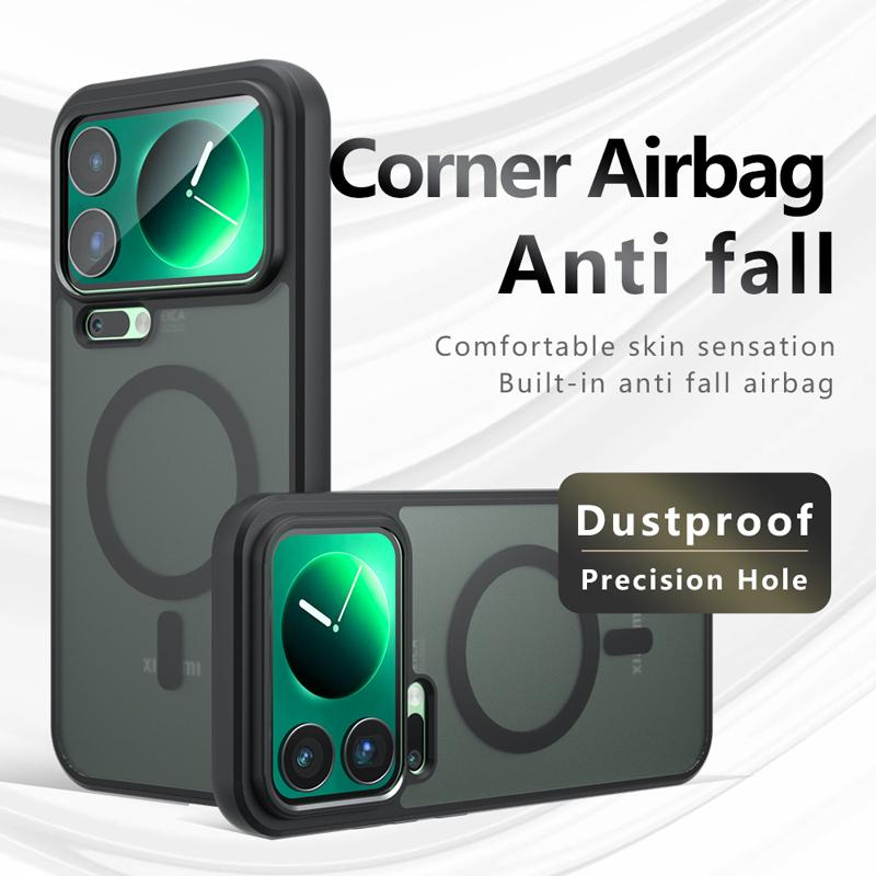 Для Xiaomi 17 Pro Max 17 Pro Чехол Противоударный Магнитный Матовый PC+TPU Защита от отпечатков пальцев Полупрозрачная Крышка для Xiaomi Mi 17