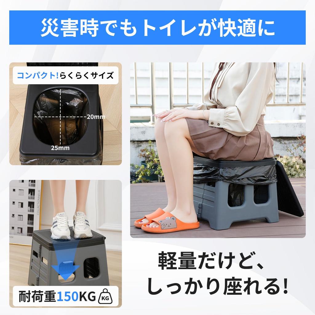 LUNPEAR Портативный аварийный туалет с грузоподъемностью Нет Удобный для легкого использования в автомобиле Товары для ухода за больными в чрезвычайных ситуациях Товары для предотвращения стихийных бедствий Туалет, Туалет,