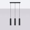 Carbon pendant lamp 3L black