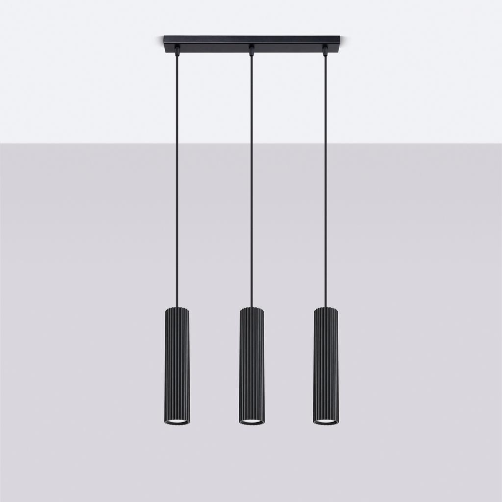 Carbon pendant lamp 3L black