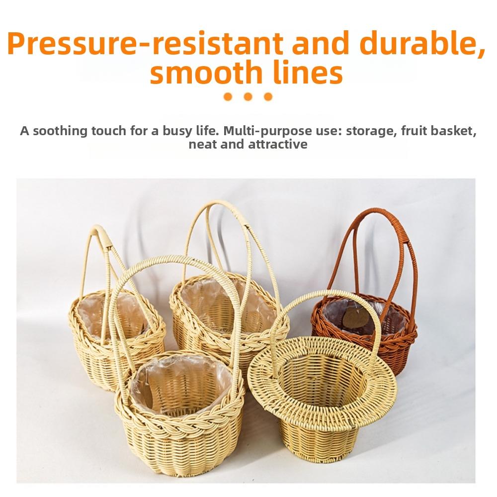 Handwoven Handhold Weaving Basket Home Decoration Braid Basket  Restaurant Serving Tabletop Display