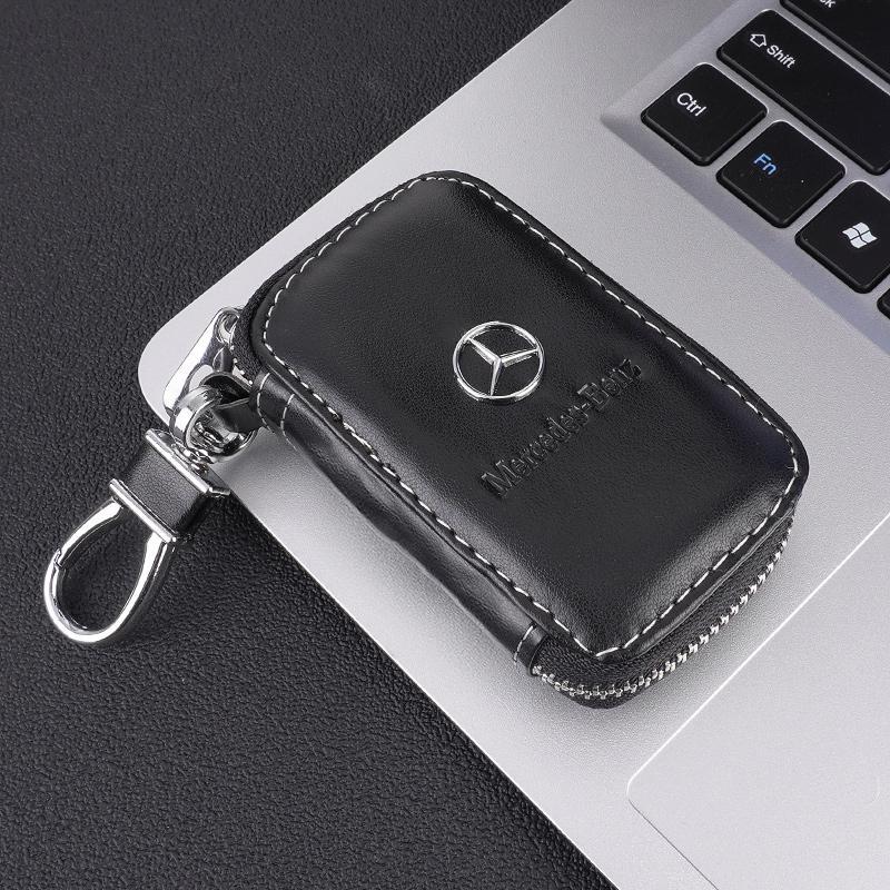 D6Leather Car Key Case Protection Auto Key Bag Key Chain Cover for Mercedes Benz S400L S450/S500 MaybachS480 Auto Accessories