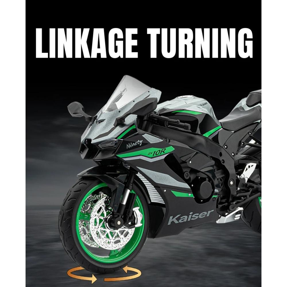 1/9 Scale Kawasaki Ninja ZX-10R Supermotor Alloy Metal Diecast Model Motorcycle Classic Ornaments Ornaments Outdoor Hobby Collection