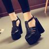 Summer Fashion High Platform Sandals Women Casual Ladies Shoes Punk Black White Block Heels Big Size