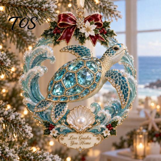 Festive Aquatic Theme Gift Marine Life Christmas Ornament, Acrylic Ocean Animal Hanging Decor for Tree, Creative Holiday Pendant Home Party,