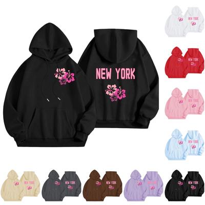 Женская спортивная рубашка с длинными рукавами, повседневная толстовка с капюшоном и карманом с надписью на шнурке