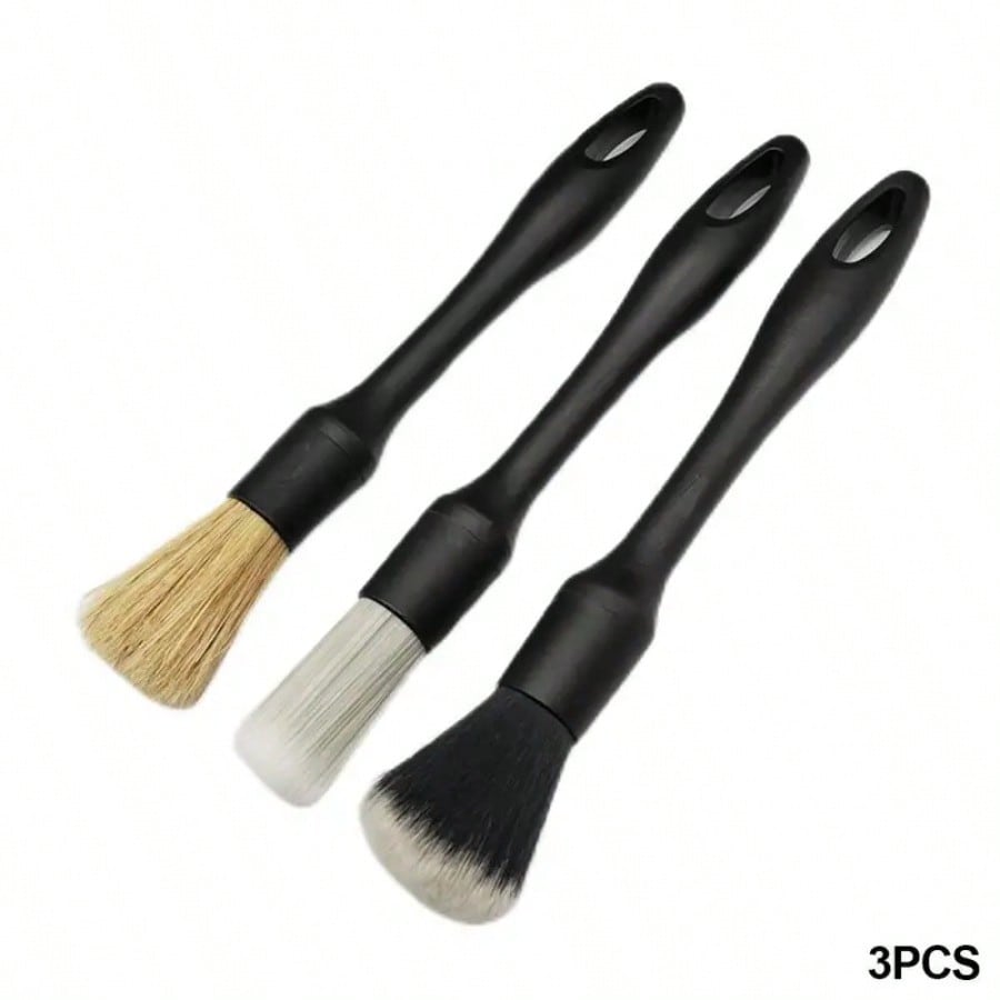 3Pcs Car Cleaning Brush Set Auto Air Vent Crevice Dust Sweep Duster Car Interior Dashboard Washing Tool Kit